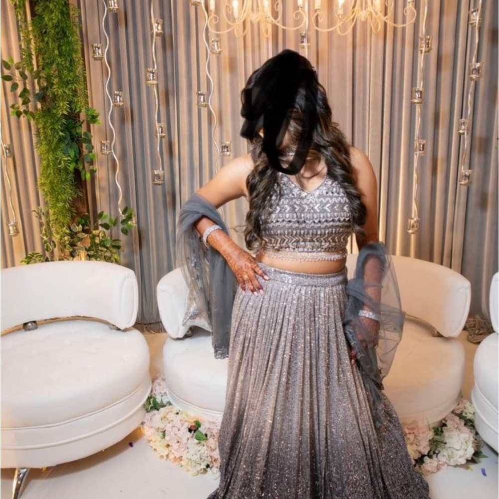 Indian reception outfit sequence full n heavy blouse